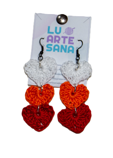 Aretes tres corazones